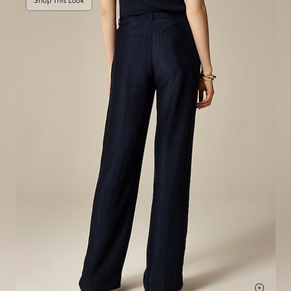J. Crew Petite Essential wide-leg pant in textured satin - Picture 2 of 5